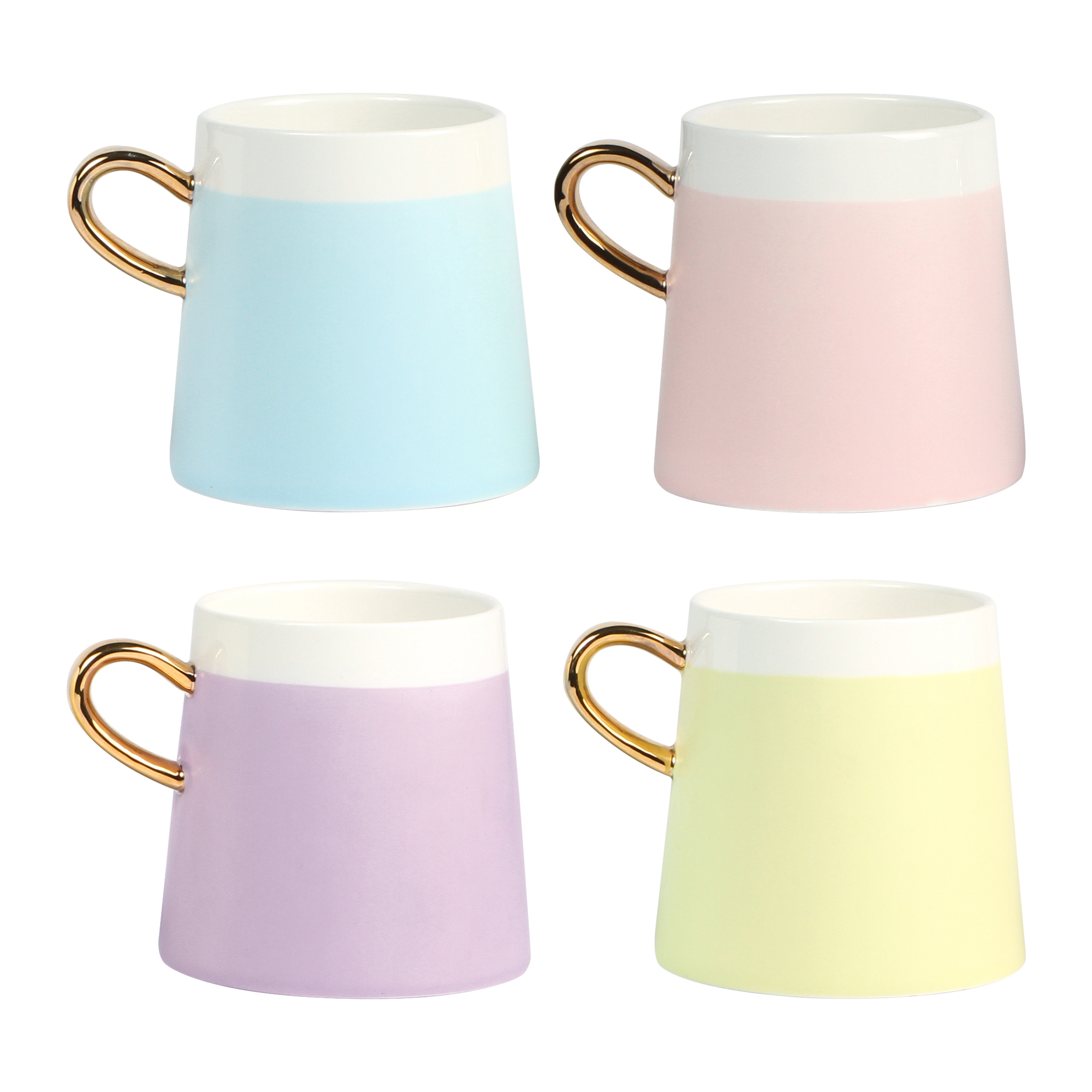 TAZA CERAMICA ASA TERMINADO EN DORADO CAPACIDAD 360ML. E545